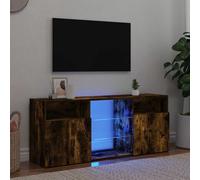 vidaXL TV Cabinet with LED Lights Smoked Oak 120x30x50 cm