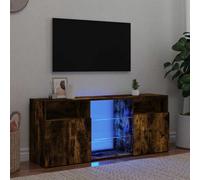 Vidaxl Tv Cabinet With Led Lights Smoked Oak 120X30X50 Cm Tv Cabinets