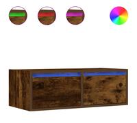 vidaXL TV Cabinet with LED Lights Smoked Oak 75x35.5x25 cm TV stand