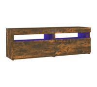 vidaXL TV Cabinet with LED Lights Smoked Oak TV Console Media Unit Cabinet