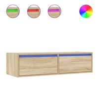 vidaXL TV Cabinet with LED Lights Sonoma Oak 100X35.5x25 cm TV stand