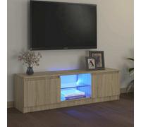 Vidaxl Tv Cabinet With Led Lights Sonoma Oak 120X30X36 Cm
