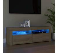 vidaXL TV Cabinet with LED Lights Sonoma Oak 120x35x40 cm UK HOT