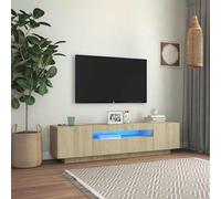vidaXL TV Cabinet with LED Lights Sonoma Oak 160x35x40 cm