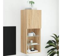 Wall TV Cabinet Floating Media Entertainment Television RGB LED Lights Unit