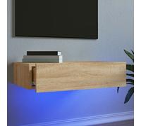 vidaXL TV Cabinet with LED Lights Sonoma Oak 60x35x15.5 cm