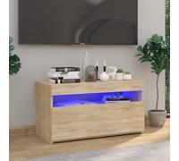 vidaXL TV Cabinet with LED Lights Sonoma Oak 75x35x40 cm