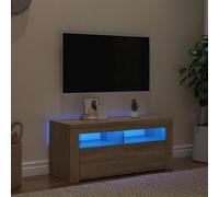 Vidaxl Tv Cabinet With Led Lights Sonoma Oak 90X35X40 Cm