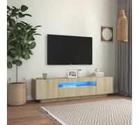 vidaXL TV Cabinet with LED Lights Sonoma Oak Bedroom Hifi Cabinet TV Unit