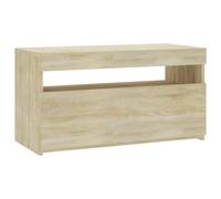vidaXL TV Cabinet with LED Lights Sonoma Oak 75x35x40 cm