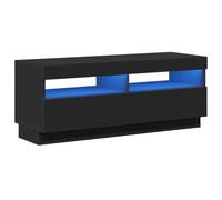 vidaXL TV Cabinet with LED Lights TV Unit Stand Entertainment Centre HiFi Storage Cabinet Lowboard Living Room Bedroom Furniture Black