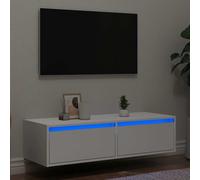 vidaXL TV Cabinet with LED Lights White 100X35.5x25 cm