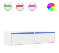vidaXL TV Cabinet with LED Lights White 100X35.5x25 cm, White