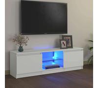 vidaXL TV Cabinet with LED Lights White 120x30x35.5 cm TV Stand Furniture