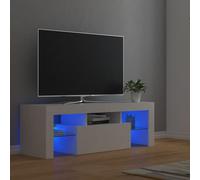 vidaXL TV Cabinet with LED Lights White Hifi Stand Desk TV Unit Hifi Cabinet