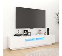 vidaXL TV Cabinet with LED Lights White Bedroom TV Stand Unit Hifi Cabinet