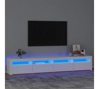 Vidaxl Tv Cabinet With Led Lights White 240X35X40 Cm