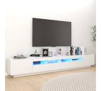 Vidaxl Tv Cabinet With Led Lights White 260X35X40 Cm