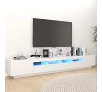 vidaXL TV Cabinet with LED Lights White 260x35x40 cm TV Stand Hifi Cabinet Set