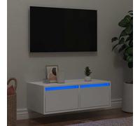 vidaXL TV Cabinet with LED Lights White 75x35.5x25 cm