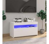 Vidaxl Tv Cabinet With Led Lights White 75X35X40 Cm