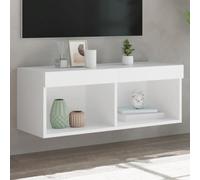 Vidaxl Tv Cabinet With Led Lights White 80X30X30 Cm
