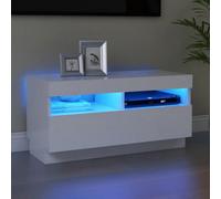 vidaXL TV Cabinet with LED Lights – 80x35x40 cm White
