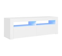 vidaXL TV Cabinet with LED Lights White Hifi Stand Desk TV Unit Hifi Cabinet