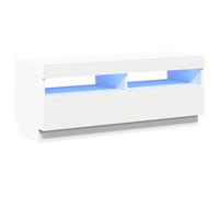 vidaXL TV Cabinet with LED Lights White Stand Living Room Bedroom Furniture