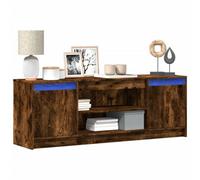 Vidaxl Tv Cabinet With Led Smoked Oak 139.5X34X50 Cm Engineered Wood