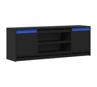 vidaXL TV Cabinet with LED, TV Unit for Living Room Office, TV Stand with Storage, Entertainment Centre, Modern Style, Black Engineered Wood