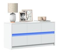 Vidaxl Tv Cabinet With Led White 100X34X50 Cm Engineered Wood