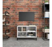Vidaxl Tv Cabinet With Metal Legs White 69.5X30X50 Cm