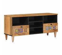 vidaXL TV Cabinet with Shelf Natural 100 x 33 x 46 cm Solid Mango Wood