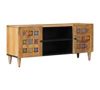 vidaXL TV Cabinet with Shelf Natural 105 x 33 x 46 cm Solid Mango Wood