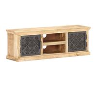 vidaXL TV Cabinet with Steel Doors 120x30x40cm Solid Mango Wood