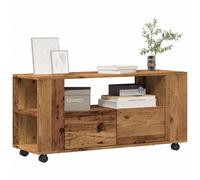 vidaXL TV Cabinet with Wheels Old Wood 102x34.5x43 cm Engineered Wood