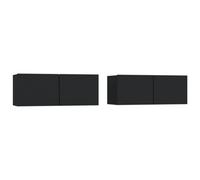 Vidaxl Tv Cabinets 2 Pcs Black 80X30X30 Cm Engineered Wood