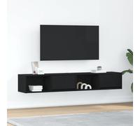 vidaXL TV Cabinets 2 pcs Black Oak 80x31x25.5 cm Engineered Wood