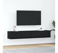 vidaXL TV Cabinets 2 pcs Black Oak 80x31x25.5 cm Engineered Wood