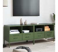 vidaXL TV Cabinets 2 pcs Olive Green 68x39x50.5 cm Steel