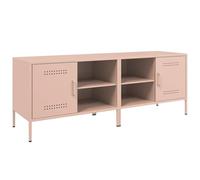 vidaXL TV Cabinets 2 pcs, TV Unit for Living Room Office, TV Stand with Storage, Sideboard, Entertainment Centre, Industrial Style, Pink Steel