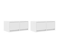 vidaXL TV Cabinets 2 pcs White 60x31x25.5 cm Engineered Wood TV bench