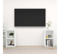 vidaXL 2x TV Cabinets White 72x35x36.5 cm Chipboard Home Furniture TV Stand