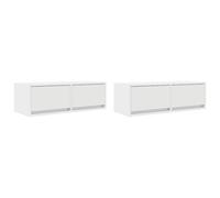 vidaXL TV Cabinets 2 pcs White 80x31x25.5 cm Engineered Wood