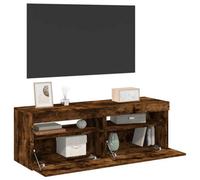 Vidaxl Tv Cabinets 2 Pcs With Led Lights Smoked Oak 60X35X40 Cm