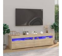 vidaXL TV Cabinets 2 pcs with LED Lights Sonoma Oak 75x35x40 cm UK GF0