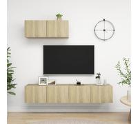 Vidaxl Tv Cabinets 3 Pcs Sonoma Oak Engineered Wood