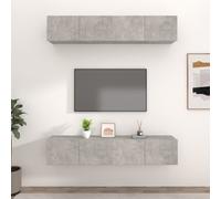 (Concrete grey, 80 x 30 x 30 cm (W x D x H)) vidaXL 4x Wall TV Cabinets Media Unit Furniture Multi Colours Multi Sizes