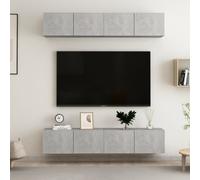 vidaXL 4x TV Cabinets Concrete Grey Chipboard Home Furniture TV Stand Cabinet